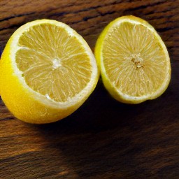 the lemon is cut in half.