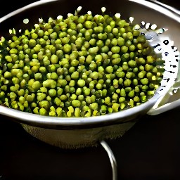 mung beans that are rinsed and drained in a third colander.