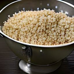 the quinoa is drained.