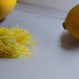 the zester will remove the lemon zest in thin strips.