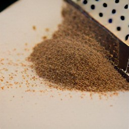 a pile of nutmeg shavings.