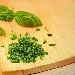 chopped basil.