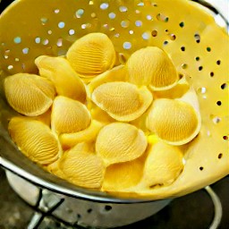 the pasta was transferred to a colander.