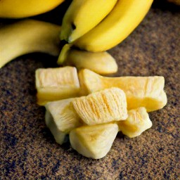a peeled banana cut into chunks.