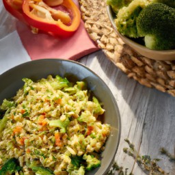 

This vegan, lactose-free, eggs-free, nuts-free and soy-free Morrocan one pot bulgur pilaf is packed with vegetables like onions, tomatoes broccoli and peppers. Perfect for lunch!