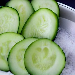 the cucumber slices in a bowl with half a tbsp of salt sprinkled on them, and they will need to sit for 30 minutes.
