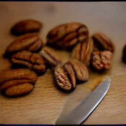 peaches that are sliced and pecans that are chopped.