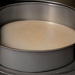 a cake pan lined with baking parchment.