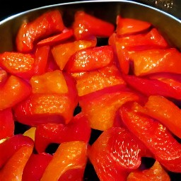 a roasted red bell pepper.