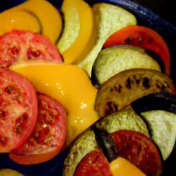 the ratatouille is ready when the vegetables are cooked through and the liquid has evaporated.