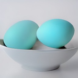 two turquoise eggs.