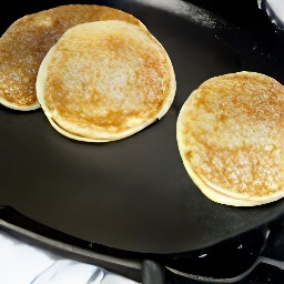 the pancakes are now flipped over and ready to be served.