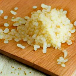 peeled and chopped garlic.