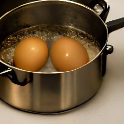 8 cooked eggs.