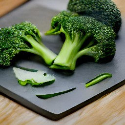 the broccoli florets are cut.