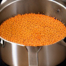 cooked lentils.