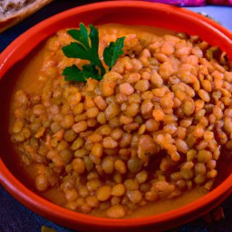 

Curry flavored red lentils are a healthy, vegan, nut-free, gluten-free and eggs/lactose free dinner option. Perfect for stews or African dishes with beans and grains.