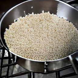 the output is cooked quinoa.