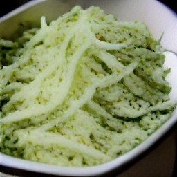 the output is grated zucchini.