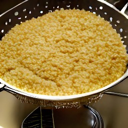 the bulgur is drained of water.