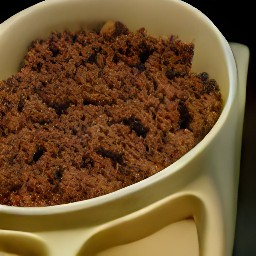 the crumbly walnut mixture was transferred to a bowl.