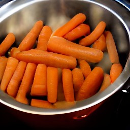 steamed baby carrots.