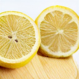 two lemon halves.