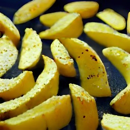 semi-roasted potato wedges.