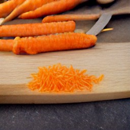 the output is grated carrots and nutmeg.