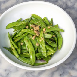 

This delicious vegan and gluten-free dinner side dish of snow peas with ginger is sure to please, being eggs-, nuts-, and lactose-free.