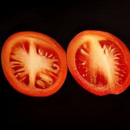 cherry tomatoes that have been cut in half.