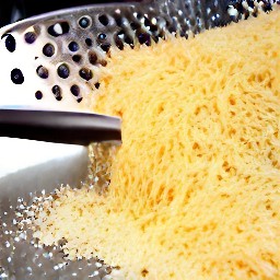 the output is a pile of grated parmesan cheese.