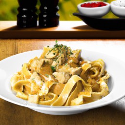 

Tofu sauce is a creamy, European-inspired pasta and noodle dressing that's both eggs-free and nuts-free. It's made with tofu, parmesan cheese, and fettuccine for an irresistible flavor.