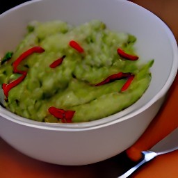 a bowl of guacamole.