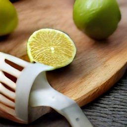 the lime is squeezed and the juice comes out.