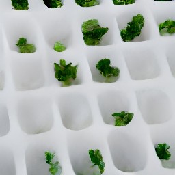 a tray of parsley, basil, and cilantro ice cubes.