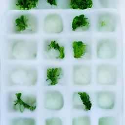 the ice cubes tray is taken out of the freezer.