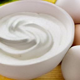 a bowl of beaten egg whites.