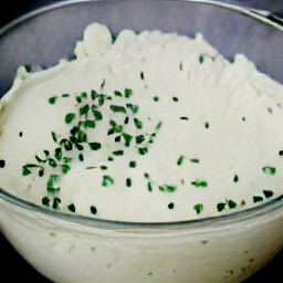 a smooth mixture of mascarpone cheese, dried sage, dried rosemary, chives, and garlic.