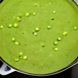 a cucumber, pea, and lettuce soup.