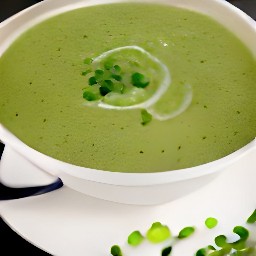 soup served with slices of rye bread.