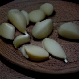 a peeled garlic clove.