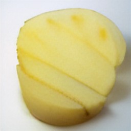 a sliced potato.