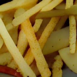 a bowl of marinated potatoes.