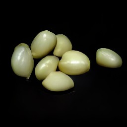 peeled garlic cloves.