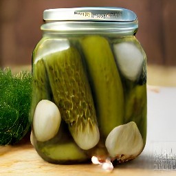quart jars filled with fresh dill on the bottom, followed by garlic, then cucumbers on top.