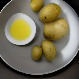a plate of potatoes covered in olive oil and salt.