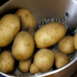 clean potatoes.