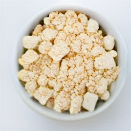 the tofu crumbled into small pieces.