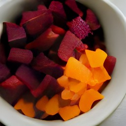 a bowl of spicy beetroot and chili salsa.